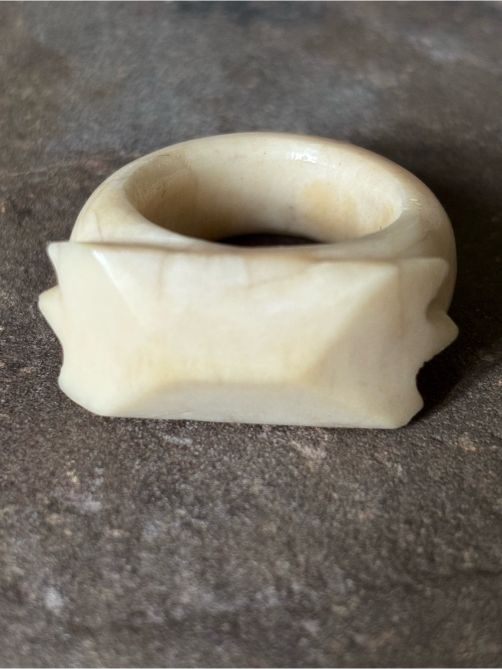 Vintage Hand Carved Bone Statement Ring